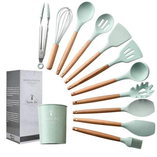 11Pcs/Set Silicone Cooking Utensils Spoons Non-stick